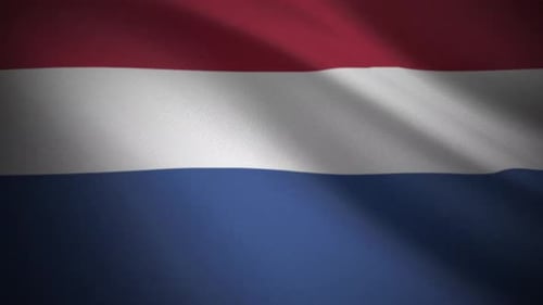 Realistic Netherlands Flag Waving in Seamless Loop