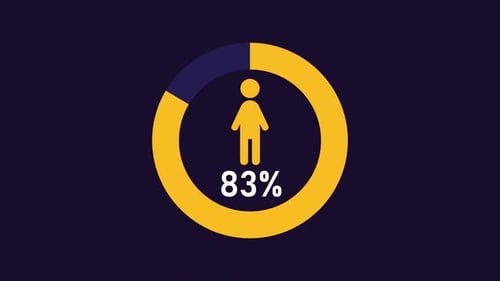 Flat Design Percentage Progress Bar with People Icon