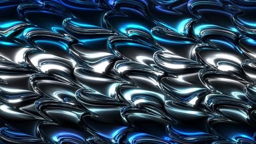 Dynamic Futuristic Metallic Waves Seamless Loop Background