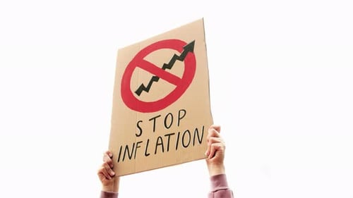 People protest for financial crisis and global inflation on the road - Cost of living rising economy
