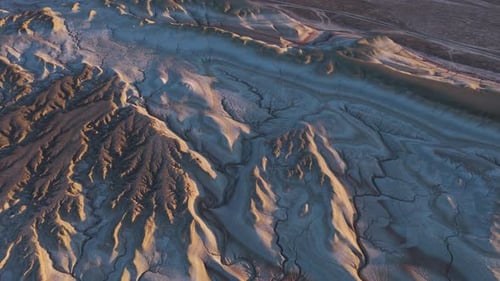 Aerial view of Tiramisu desert landscape, Tiramisu, Mangystau Region, Kazakhstan.