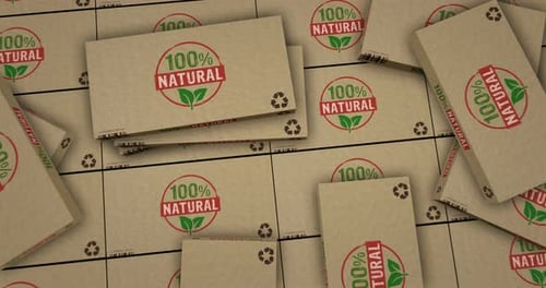 Natural Product Cardboard Boxes Packaging Loop Animation