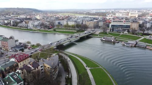 Incredible city of Krakow located on the Vistula River in Poland