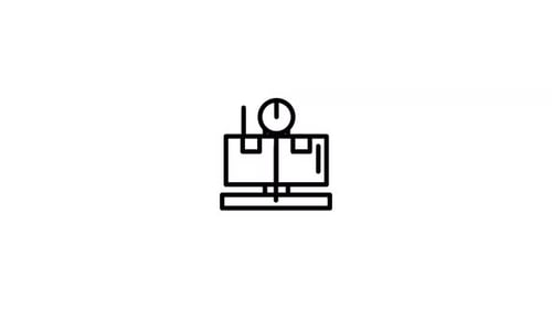 Line Art Package Weighing Scale Animation