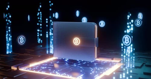 Futuristisches Konzept, Geld mit einer digitalen Geldbörse auszugeben
