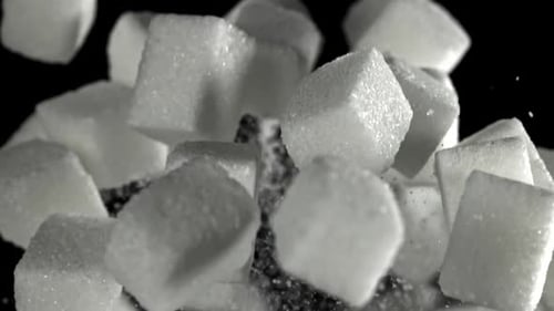 Sugar Cubes Fly Up and Down Filmed on a Highspeed Camera at 1000 Fps
