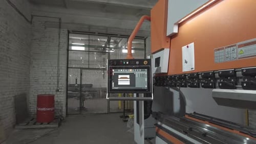 Industrial Machinery with Digital Interface in Factory
