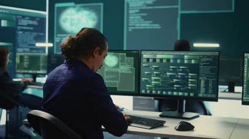 Software Developers Working in Bright Data Analysis Office