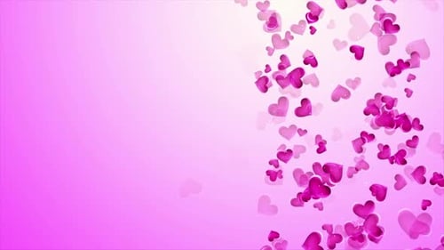 Animated Pink and Fuchsia Hearts Floating Romantic Background Loop