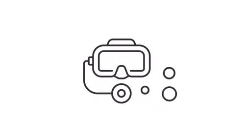 Animated linear diver undersea icon