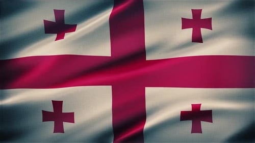 Realistic Waving Flag of Georgia Loop Animation