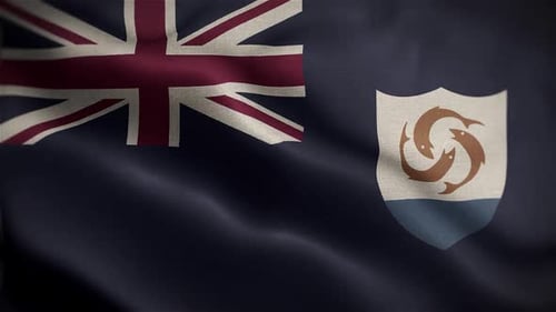 Realistic Anguilla Flag Waving Animation