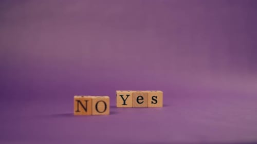 No and Yes Spelled Out with Blocks