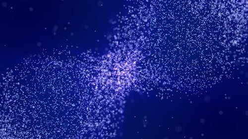 Abstract Blue Particle Flowing Light Background