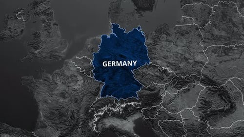 Germany Map Highlight Animation with Country Outline