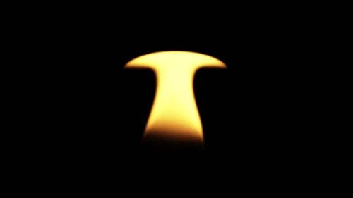 Candlelight fire close view on transparent background