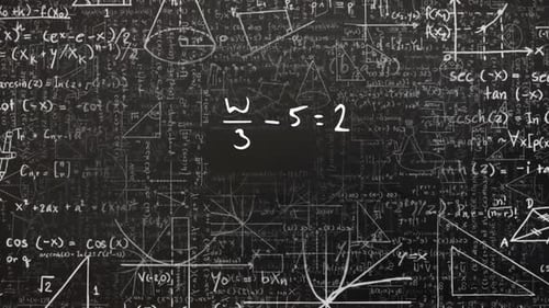 Animated Math Equations on Chalkboard for Science Education