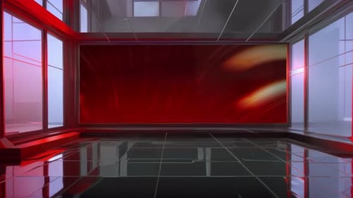 Professional Virtual TV Studio: Sleek Set for Engaging Multimedia Presentation