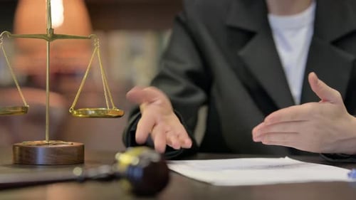 Close up of Lawyer Hand Talking Gesture