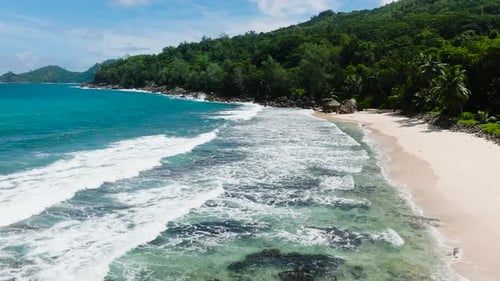 Tropical Sandy Beach and Blue Sea Seychelles Mahe