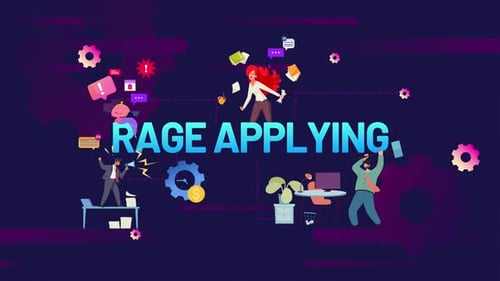 Animated Flat Design Illustration of Rage Applying for Jobs