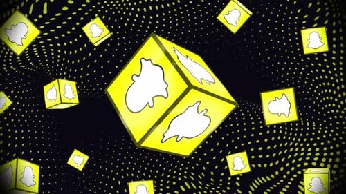 3D-Snapchat-Logo\_ Animation im Boxstil