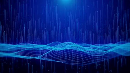 Digitaler Oberflächendatenfluss Abstrakte Technologie Big Data-Hintergrund Bewegung Big Data Perspective Grid