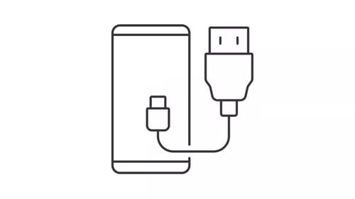 Animated Smartphone USB Connection Line Icon