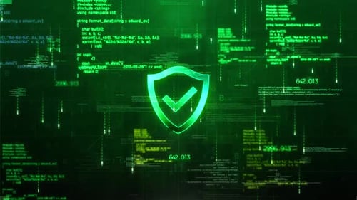 Protection Logo Icon Glitch Hud Satelite Style Hologram Video 03