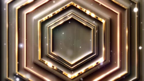Fond hexagonal doré brillant de luxe