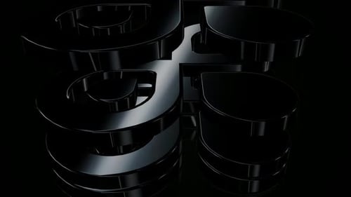 Glossy Black Abstract 3D Rotating Shapes Background