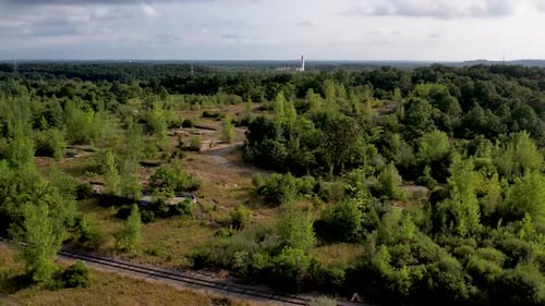 Flying over an abandoned Hercules factory site