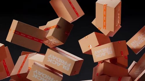 Black Friday Sale Boxes Falling Animation Loop