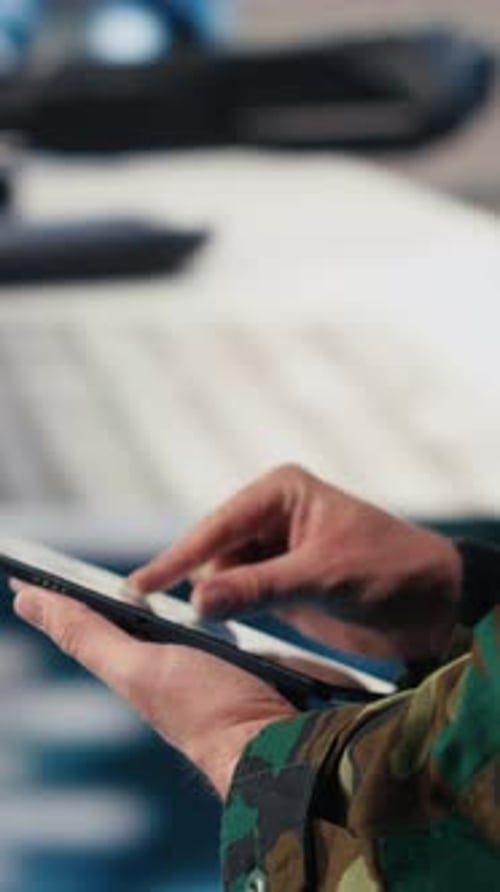 Close Up of Tablet Use in Workplace