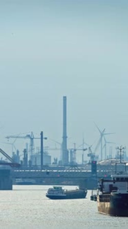 Port of Antwerp on Sunset Antwerp Belgium