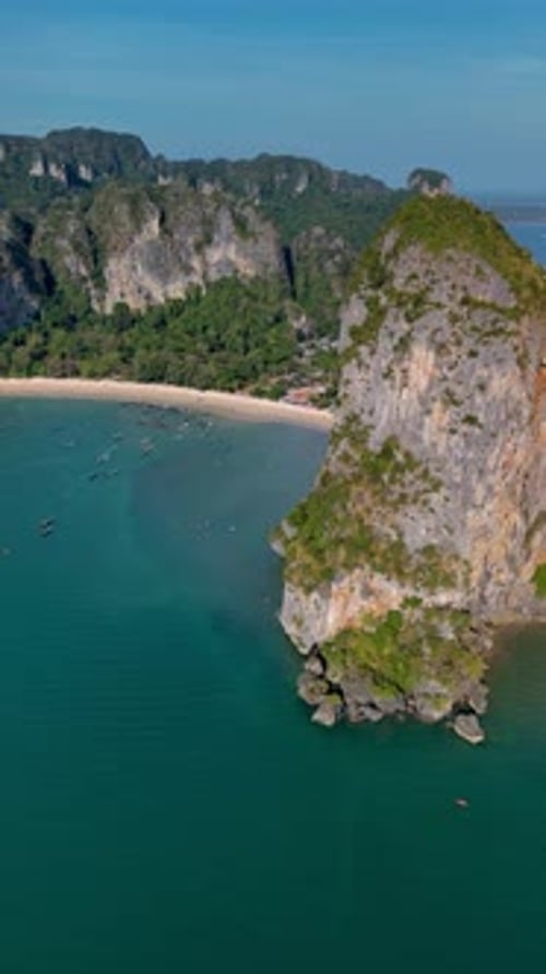 Tropical Beach Coastline Aerial View