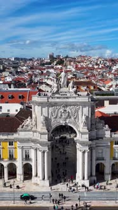 Lisbon Skyline At Lisbon In District Of Lisbon Portugal.