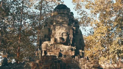 Closeup Of Tower At Ta Som Temple In Angkor, Cambodia.