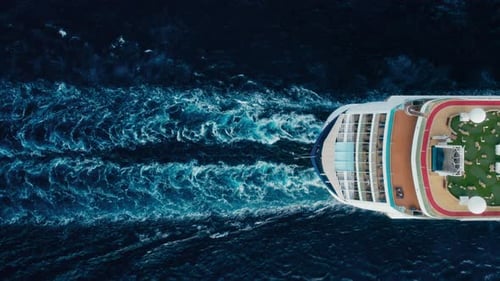 Big Passenger Cruise Ship in Sea