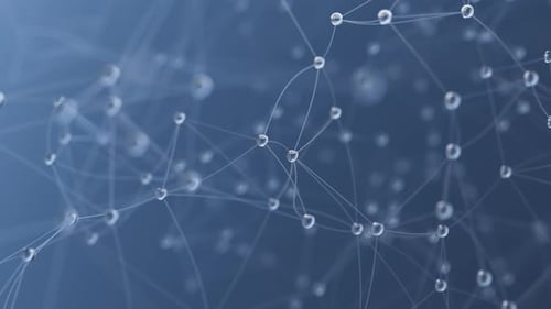 Gotas de água de animação 3D se movendo no espaço