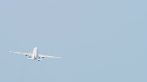 Passenger Aircraft Leaving Rear View