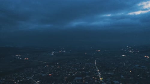 The Storm hit the city in the middle of the night 4K