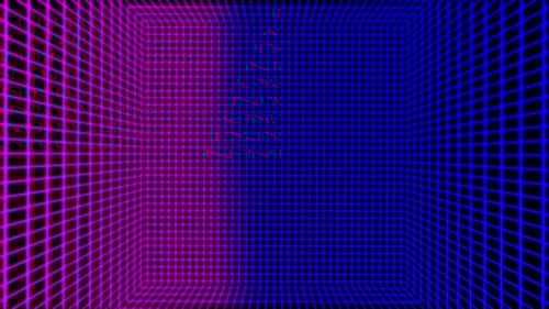 Grilles lumineuses roses et bleues