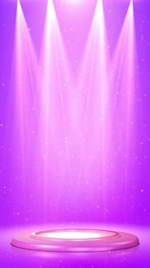 Elegant Pink Product Display Platform Platform Bright Studio Lights Particle Atmosphere Stylish