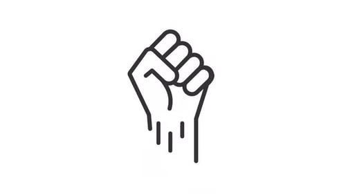 Animated Fist Linear Icon