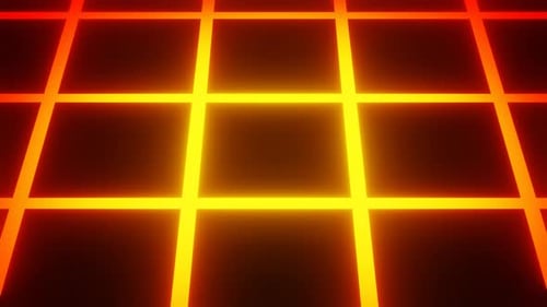 Red To Yellow Colored Grid Background Loop Animation In 4K