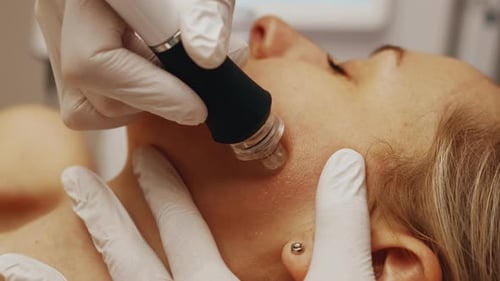 Woman Receiving Cosmetic Treatment Close Up