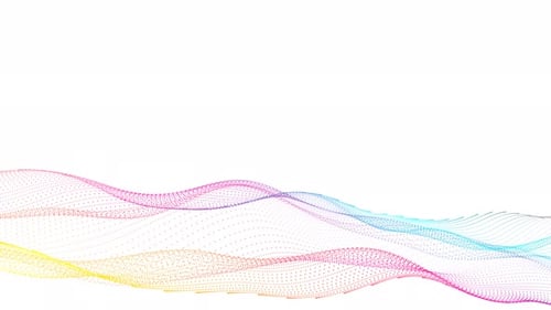 Fond blanc animé d'une vague de points à particules dégradées