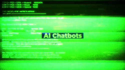 Chatbots IA sur un message d'écran numérique sur des écrans d'ordinateur