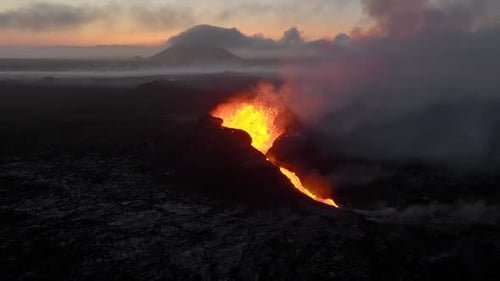 Close Look on Volcano Incredible Aerial of the Dramatic Volcanic Eruption in Reykjanes Peninsula